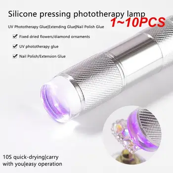 1-10 шт. УФ-мини-фонарик для дизайна ногтей со штампом, портативная силиконовая портативная светодиодная лампа для сушки лака для ногтей, лампа для быстрого маникюра