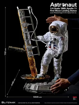 Blitzway Bw-Ss-21101 1/4 Коллекция статуй астронавта Аполлона 11 2.0, Модель Подарка