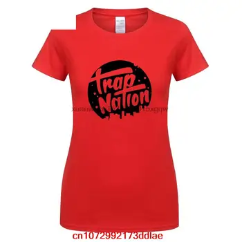 Знаменитая футболка, хлопковая простая компрессионная футболка Trap Nation фиолетового цвета, женская хип-хоп основа, круглый вырез, онлайн ткань