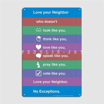 Металлическая табличка с надписью Love Your Neighbor Club Club Bar Изготовленные на заказ таблички Жестяные вывески