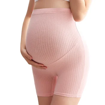 Полосатые колготки для беременных, большие размеры, нижнее белье с высокой эластичностью, одежда для полных беременных женщин, Дышащие защитные шорты для беременных